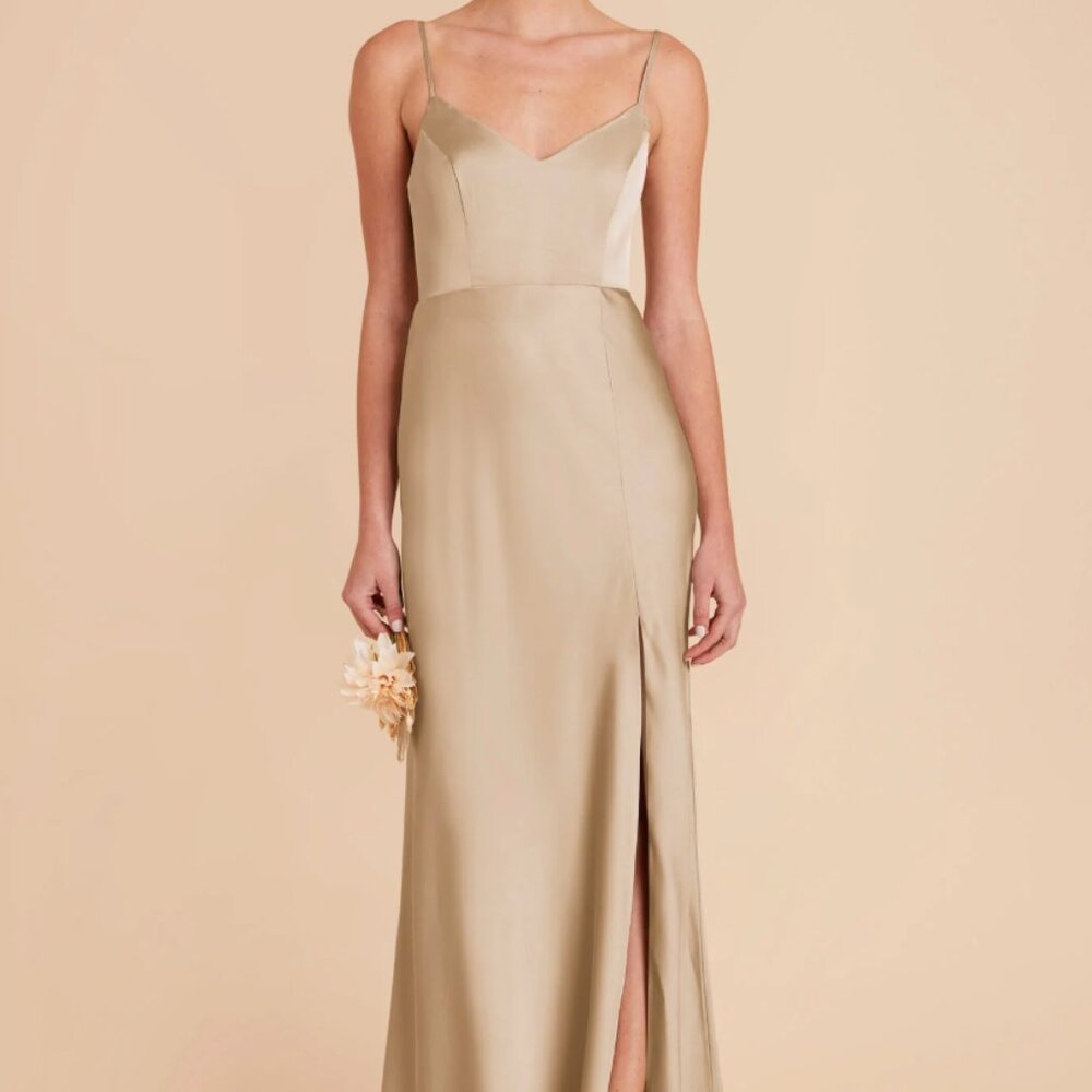 Jay Matte Satin Neutral Champagne Bridesmaid Dress